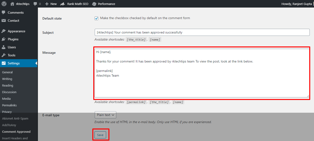 How To Send Comment Approval Notification In Wordpress