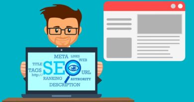 Man sitting behind a laptop, SEO-related terms on the screen, Optimize Your Site Structure