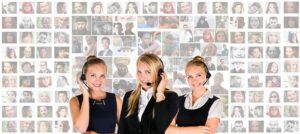 Three women providing customer support.